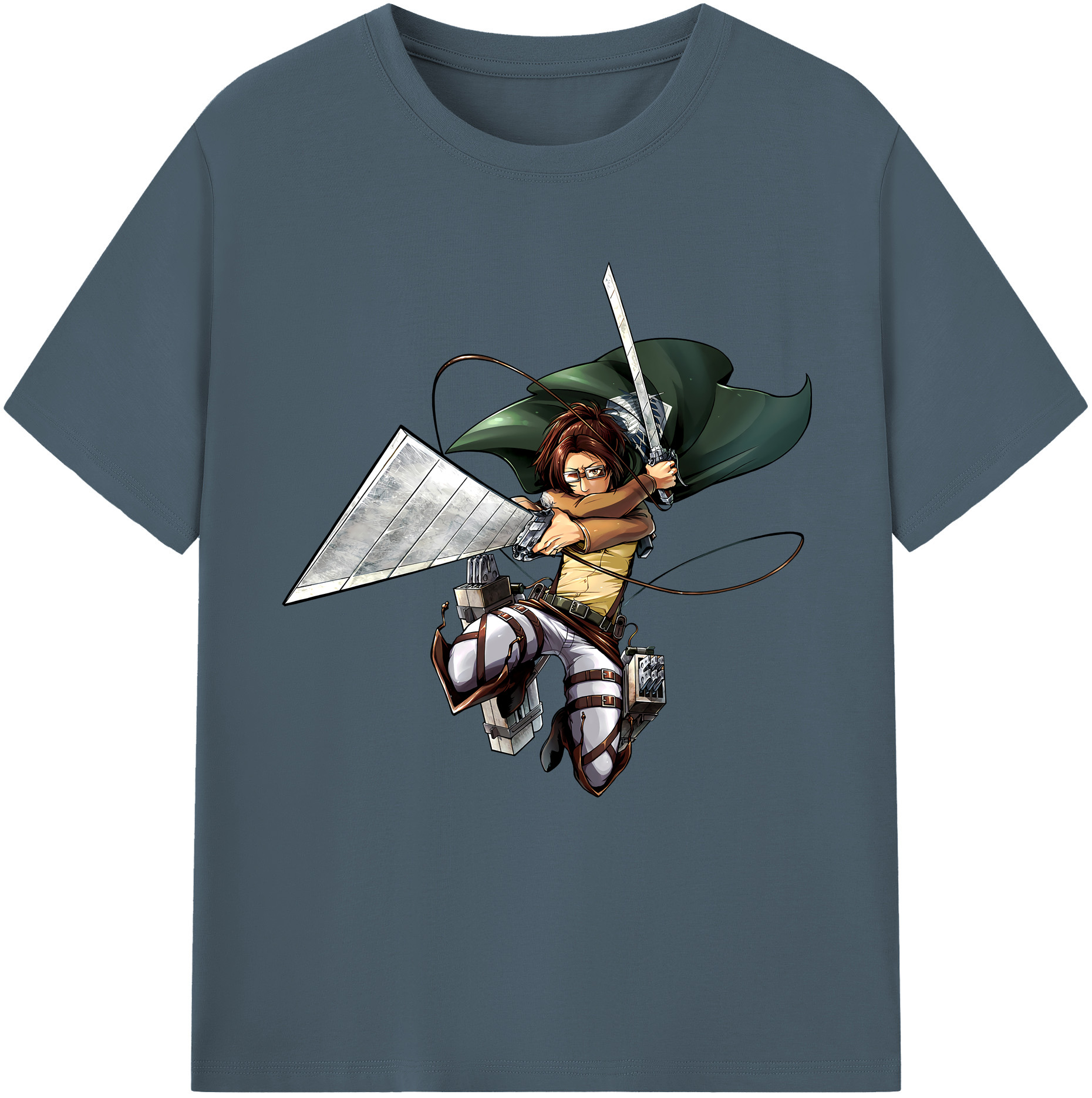 （画像用） 進撃の巨人 ハンジ·ゾエ Attack on Titan Hanji Zoe 綿100％半袖Tシャツ（フロントプリント）